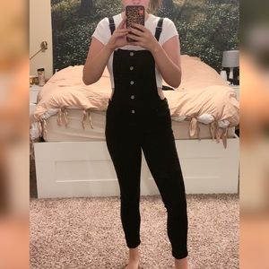 Kendall & Kylie Black Skinny Overalls